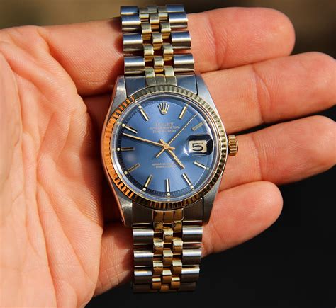 rolex datejust blue two tone leather|two tone rolex datejust 36mm.